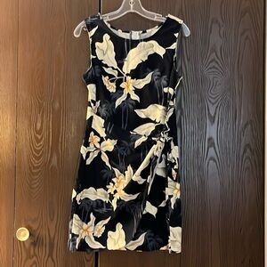 Pacific Legend Hawaii sleeveless navy blue wraparound dress with florals. Size L